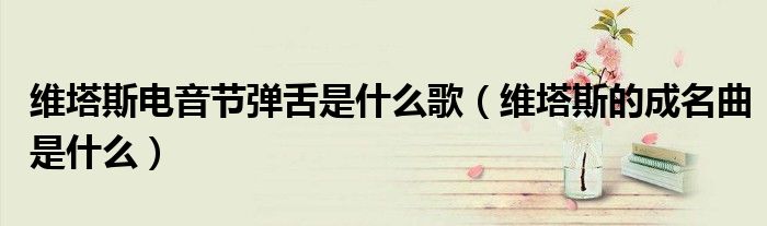 維塔斯電音節(jié)彈舌是什么歌（維塔斯的成名曲是什么）