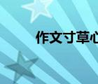 作文寸草心怎么寫（作文 寸草心）