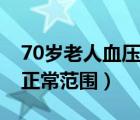 70歲老人血壓正常范圍多大（70歲老人血壓正常范圍）
