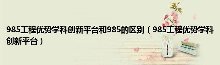 985工程優(yōu)勢(shì)學(xué)科創(chuàng)新平臺(tái)和985的區(qū)別（985工程優(yōu)勢(shì)學(xué)科創(chuàng)新平臺(tái)）