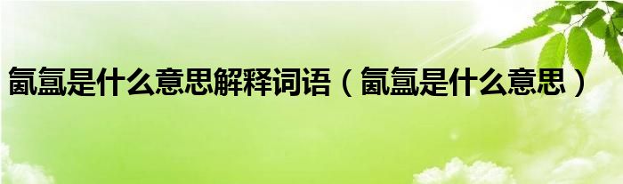 氤氳是什么意思解釋詞語（氤氳是什么意思）