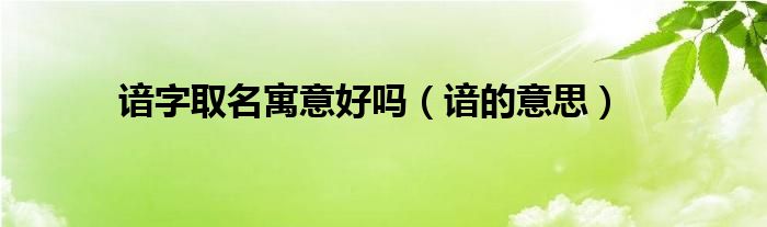 諳字取名寓意好嗎（諳的意思）