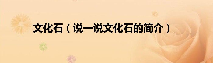 文化石（說(shuō)一說(shuō)文化石的簡(jiǎn)介）