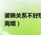 婆媳關系不好想離婚的小說（婆媳關系不好想離婚）