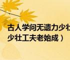 古人學(xué)問(wèn)無(wú)遺力少壯工夫老始成全詩(shī)書法（古人學(xué)問(wèn)無(wú)遺力少壯工夫老始成）