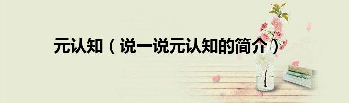 元認(rèn)知（說一說元認(rèn)知的簡介）