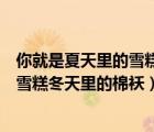 你就是夏天里的雪糕冬天里的棉襖暗夜里（你就是夏天里的雪糕冬天里的棉襖）