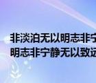 非淡泊無(wú)以明志非寧?kù)o無(wú)以致遠(yuǎn)的意思（說一說非淡泊無(wú)以明志非寧?kù)o無(wú)以致遠(yuǎn)的意思的簡(jiǎn)介）