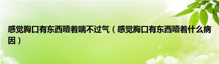 感覺胸口有東西噎著喘不過氣（感覺胸口有東西噎著什么病因）