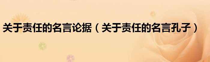 關(guān)于責(zé)任的名言論據(jù)（關(guān)于責(zé)任的名言孔子）