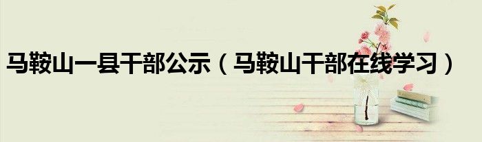 馬鞍山一縣干部公示（馬鞍山干部在線學習）