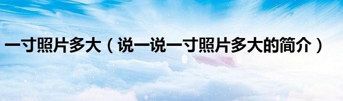 一寸照片多大（說一說一寸照片多大的簡介）