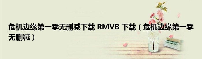 危機邊緣第一季無刪減下載 RMVB 下載（危機邊緣第一季無刪減）