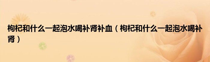枸杞和什么一起泡水喝補(bǔ)腎補(bǔ)血（枸杞和什么一起泡水喝補(bǔ)腎）