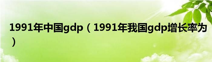 1991年中國gdp（1991年我國gdp增長率為）