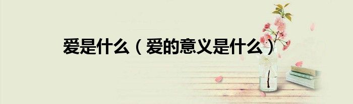 愛是什么（愛的意義是什么）
