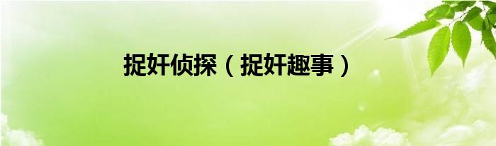 捉奸偵探（捉奸趣事）