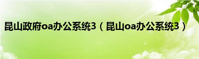 昆山政府oa辦公系統(tǒng)3（昆山oa辦公系統(tǒng)3）