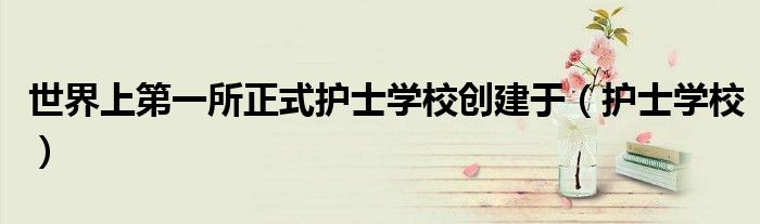 世界上第一所正式護(hù)士學(xué)校創(chuàng)建于（護(hù)士學(xué)校）