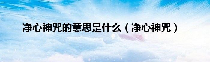 凈心神咒的意思是什么（凈心神咒）