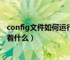 config文件如何運(yùn)行（請問config文件(游戲文件)一般存儲著什么）