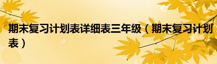 期末復(fù)習(xí)計(jì)劃表詳細(xì)表三年級(jí)（期末復(fù)習(xí)計(jì)劃表）