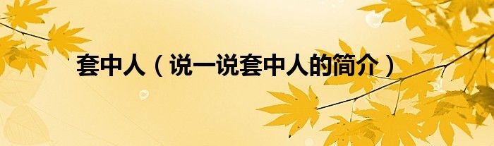 套中人（說一說套中人的簡介）