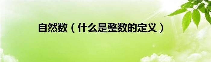 自然數(shù)（什么是整數(shù)的定義）
