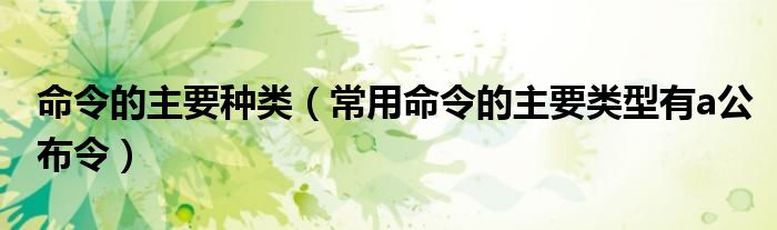 命令的主要種類（常用命令的主要類型有a公布令）