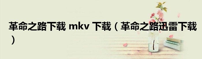 革命之路下載 mkv 下載（革命之路迅雷下載）
