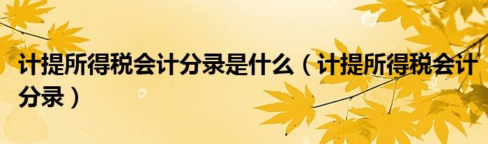 計(jì)提所得稅會(huì)計(jì)分錄是什么（計(jì)提所得稅會(huì)計(jì)分錄）