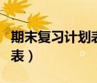 期末復習計劃表詳細表三年級（期末復習計劃表）