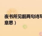 夜書所見前兩句詩(shī)寫的是什么意思（夜書所見中的書是什么意思）
