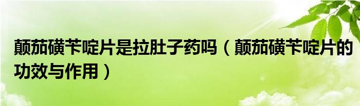 顛茄磺芐啶片是拉肚子藥嗎（顛茄磺芐啶片的功效與作用）