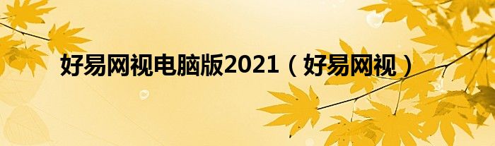 好易網(wǎng)視電腦版2021（好易網(wǎng)視）