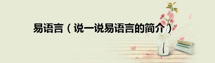 易語言（說一說易語言的簡(jiǎn)介）