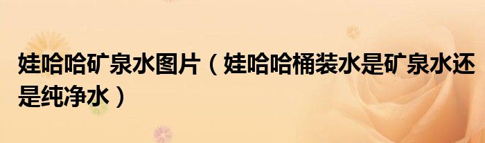 娃哈哈礦泉水圖片（娃哈哈桶裝水是礦泉水還是純凈水）