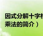 因式分解十字相乘法（說一說因式分解十字相乘法的簡介）