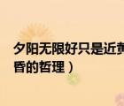 夕陽(yáng)無(wú)限好只是近黃昏的哲理是什么（夕陽(yáng)無(wú)限好只是近黃昏的哲理）