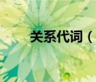 關(guān)系代詞（說一說關(guān)系代詞的簡介）