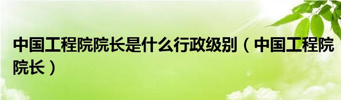 中國工程院院長是什么行政級(jí)別（中國工程院院長）
