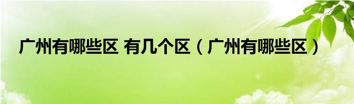 廣州有哪些區(qū) 有幾個區(qū)（廣州有哪些區(qū)）