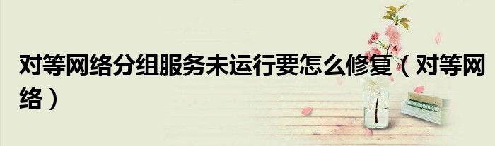 對等網(wǎng)絡分組服務未運行要怎么修復（對等網(wǎng)絡）