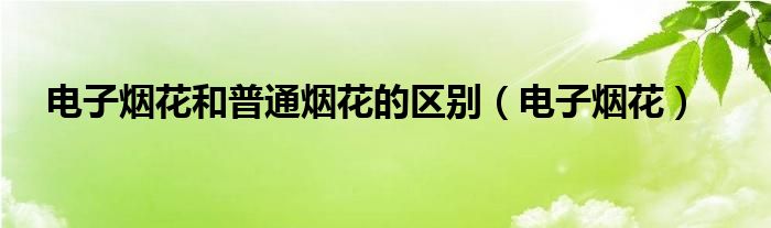 電子煙花和普通煙花的區(qū)別（電子煙花）