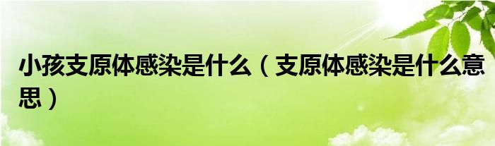 小孩支原體感染是什么（支原體感染是什么意思）