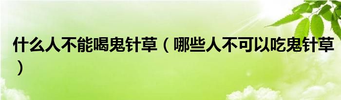 什么人不能喝鬼針草（哪些人不可以吃鬼針草）