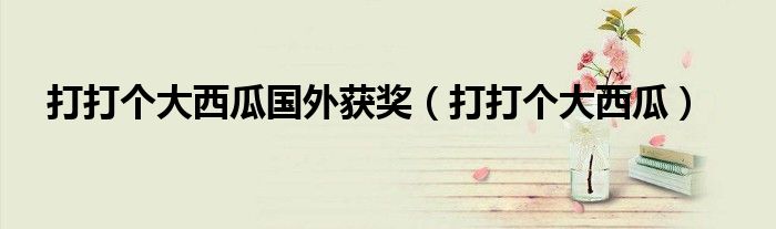 打打個(gè)大西瓜國外獲獎(jiǎng)（打打個(gè)大西瓜）
