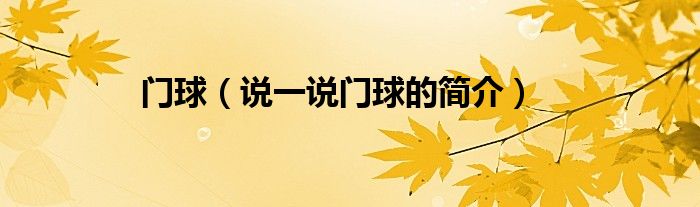 門球（說一說門球的簡介）