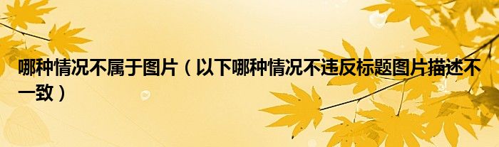哪種情況不屬于圖片（以下哪種情況不違反標(biāo)題圖片描述不一致）