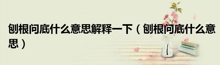 刨根問(wèn)底什么意思解釋一下（刨根問(wèn)底什么意思）